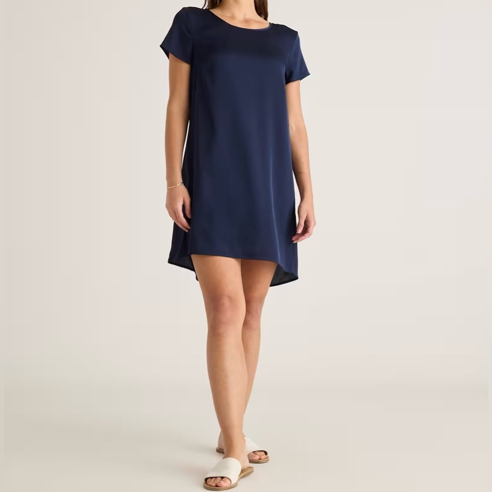 Quince | Washable Stretch Silk Tee Dress